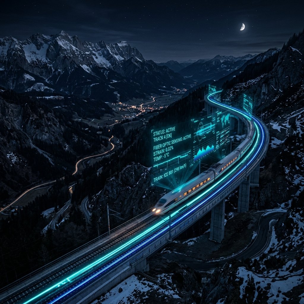 Transportation fiber optic monitoring illustration
